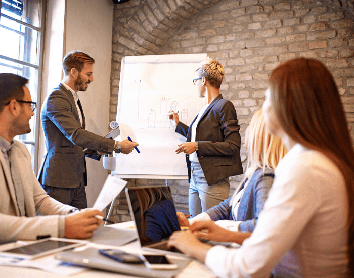 Creative workspace with developers building digital products